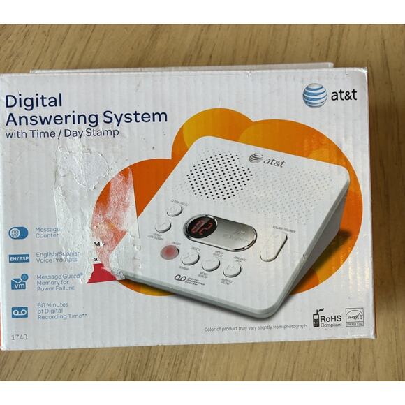 Answering Machine Retro AT&T 1740 Digital 60 Minutes Recording Rotary Phone New - Picture 5 of 5